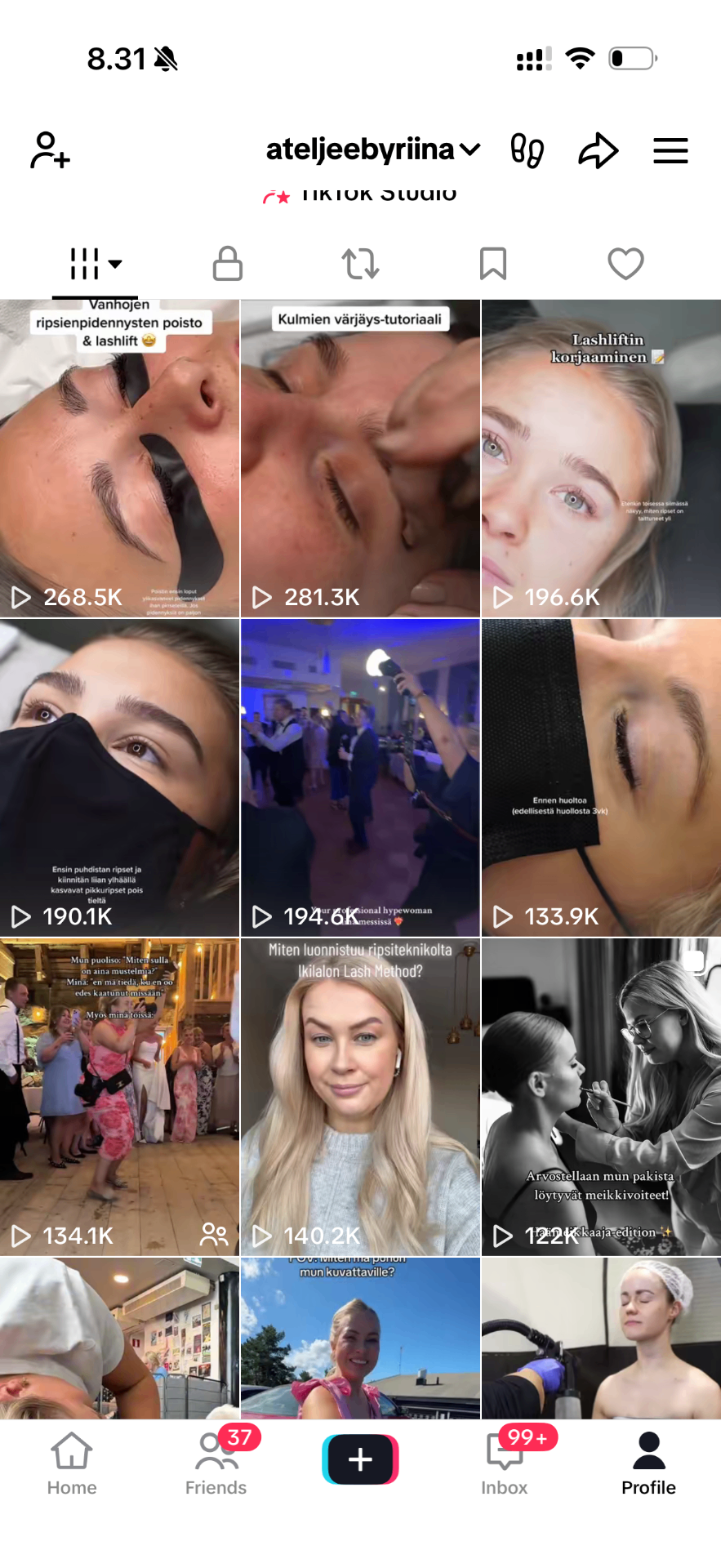 @ateljeebyriina TikTok-tili, videoita joilla 268 000+ katselua